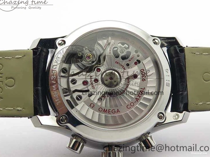 0812 De Ville Chronograph SS OMF 1:1 Best Edition Black Dial On Black Leather Strap A Fashionable 8109